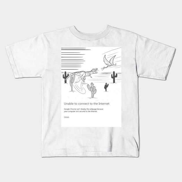 Google Chrome's Hidden Game, Reimagined Kids T-Shirt by CawnishGameHen